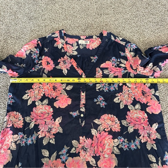 OLD NAVY XXL Navy Hit Pink Floral Cotton Lightweight Tunic R $39 - Picture 11 of 11